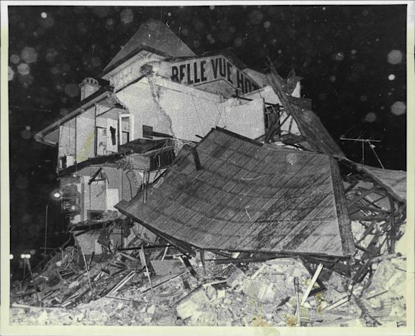 The historic Bellevue Hotel in Brisbane, demolished by the Deen Brothers in 1979.