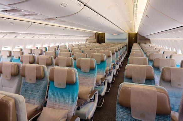 Economy class on board the 777.