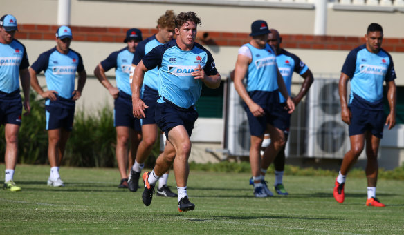 Something to prove: Michael Hooper training with the Waratahs in Durban.