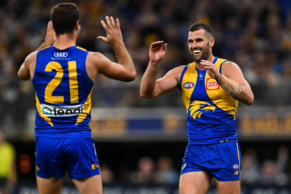 Happy days: Jack Darling (right) is now a Kangaroo.