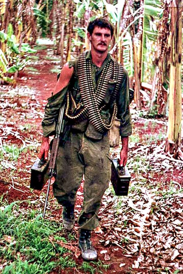 Private John Bryant after the Battle of Balmoral in 1968.