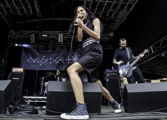 High Tension live at the Laneway Festival in Sydney in 2016. 