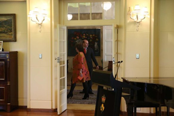Therese Rein arrives at Government House in Canberra on Thursday 27 June 2013.
