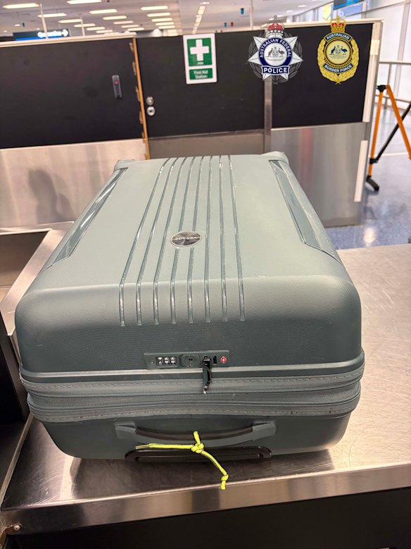 The suitcase searched by border patrol at Sydney Airport.