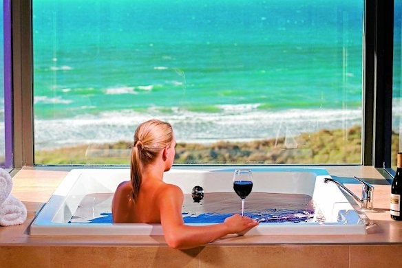 The experience: Chardonnay body scrub, pinot bath and a glass of wine. Snuggled in the wild dunes of Tasmania?s far north-east, Barnbougle Lost Farm?s spa menu includes vinotherapy ? embracing blends from the nearby Tamar Valley?s cool-climate wines. Barnbougle Lost Farm, Waterhouse Road, Bridport, is an hour?s drive from Launceston. Fly direct from Melbourne?s Moorabbin Airport. Rooms from $190 a night, twin share; 150 minutes of vinotherapy from $320 a person. lostfarm.com.au