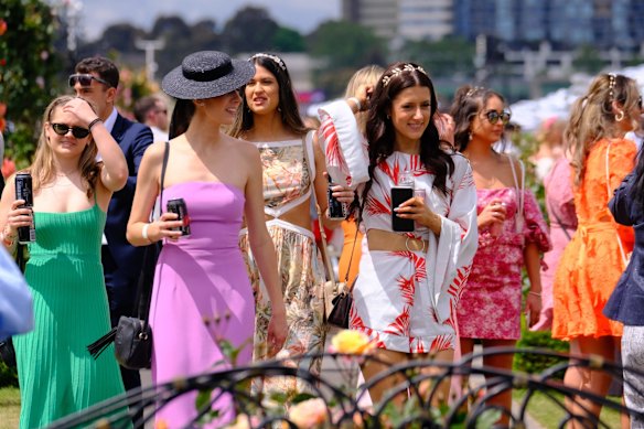 Stakes Day attendees at Flemington Racecourse, Saturday 5 November 2022. 