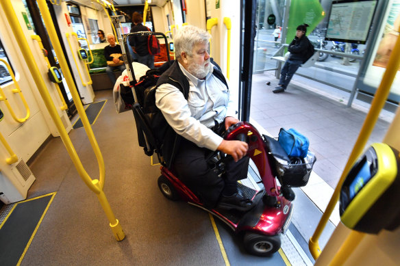 James Carter was finally able to get off the tram after an hour-long round trip.