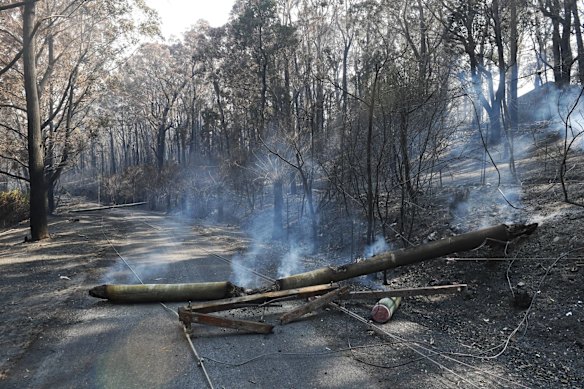 Sheds and infrastructure destroyed on Skyline rd, Mount Tomah.