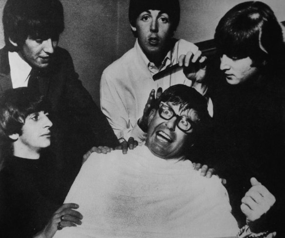 Bob Rogers clowns around with The Beatles while covering their 1964 Australian tour.
