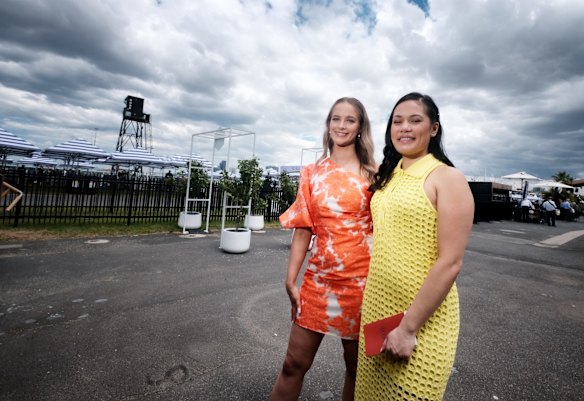 Kimi Tarei and Mira Mceune on Stakes Day.