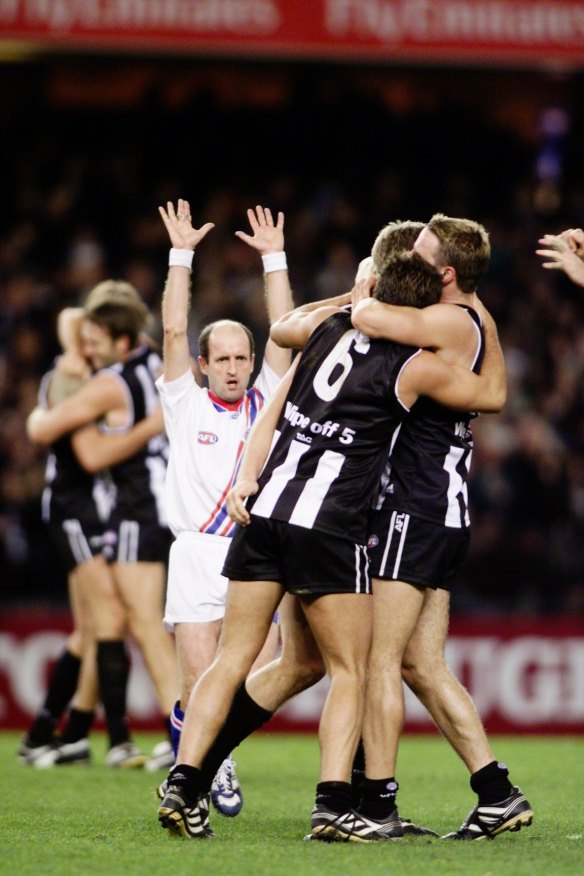 The Pies edged the Lions in 2002.
