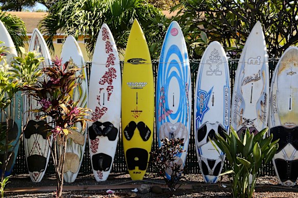 Colourful surfboards in Paia, Maui, Hawaii.