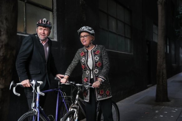 Lord mayor Sally Capp and councillor Nicolas Frances Gilley, the chair of the MCC's transport portfolio. 