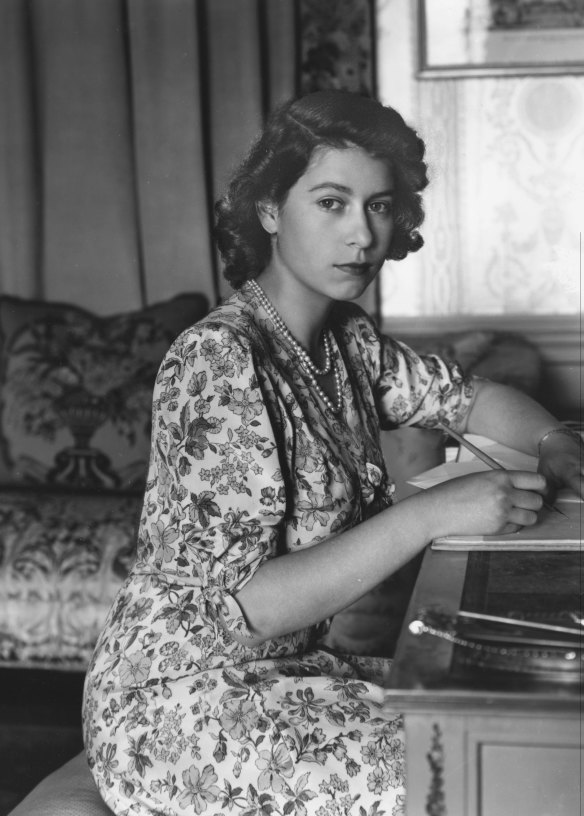 Famously stoic in person, Queen Elizabeth (then princess Elizabeth), pictured in Windsor Castle in 1944, is far more effusive in personal letters. 