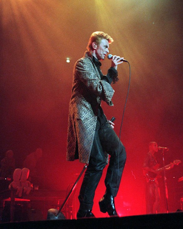 Bowie celebrates his 50th birthday with a concert at New York's Madison Square Garden in 1997.