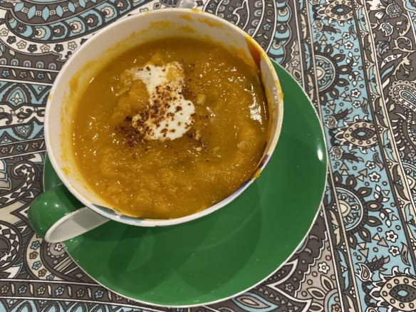 Julia Gillard's pumpkin soup, snapped on her mobile phone.