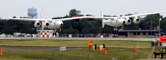 Virgin Galactic's plan calls for WhiteKnightTwo to lift SpaceShipTwo, a pressurized spacecraft, into the atmosphere from a base in New Mexico. When they reach 50,000 feet, the spaceship would detach and blast into space at four times the speed of sound.