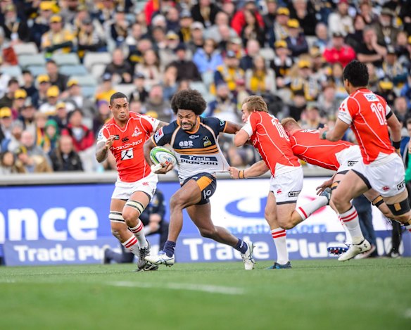 Brumbies flyer Henry Speight scored two tries during his man of the match performance.
