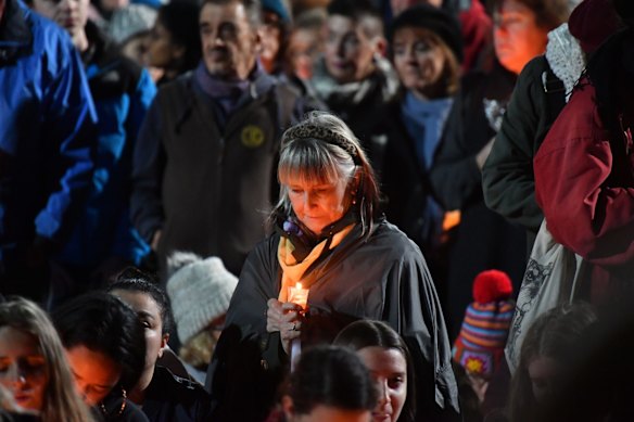 Thousand of people attend a candlelight vigil in solidarity for the Melbourne comedian Eurydice Dixon who was found dead at Princes Park in North Carlton last week. 
