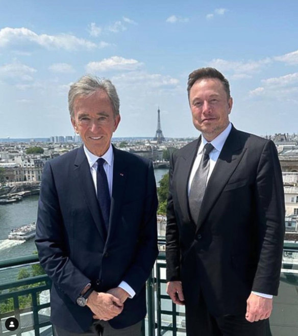 The world’s two richest people, Elon Musk and Bernard Arnault, met for lunch on Friday in Paris.