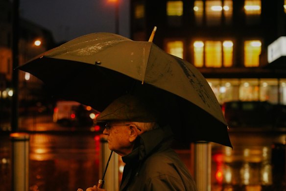 Rain and bad weather during the UK General Election 2019 in London.