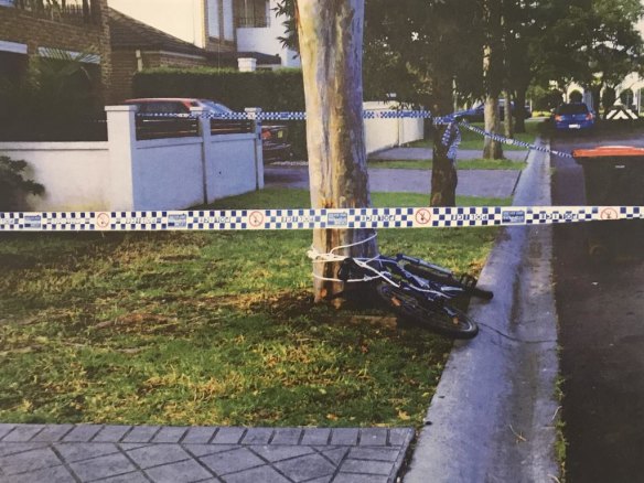 A crime scene photo tendered in the Aymen Terkmani trial.