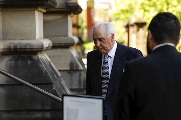 Former Prime Minister Paul Keating arrives to the State Funeral for the Honourable Susan Maree Ryan AO.