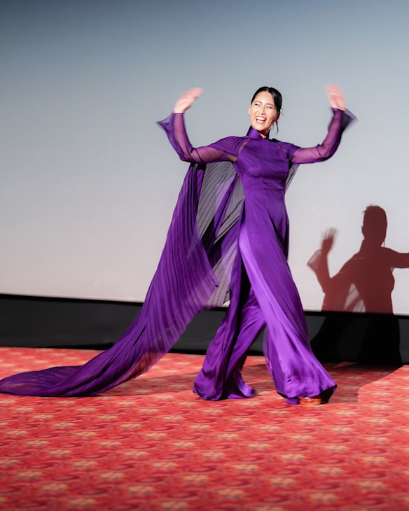 Ana Thu Nguyen worked with Vietnamese-American designer Thai Nguyen for the Hollywood premiere of Mortal Kombat II. 
