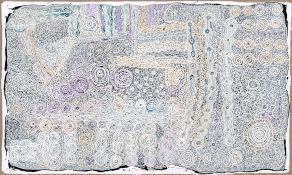 Betty Muffler (Pitjantjatjara, born 1945), Maringka Burton (Pitjantjatjara, born 1950), Ngangkari Ngura (Healing Country), 2022. 