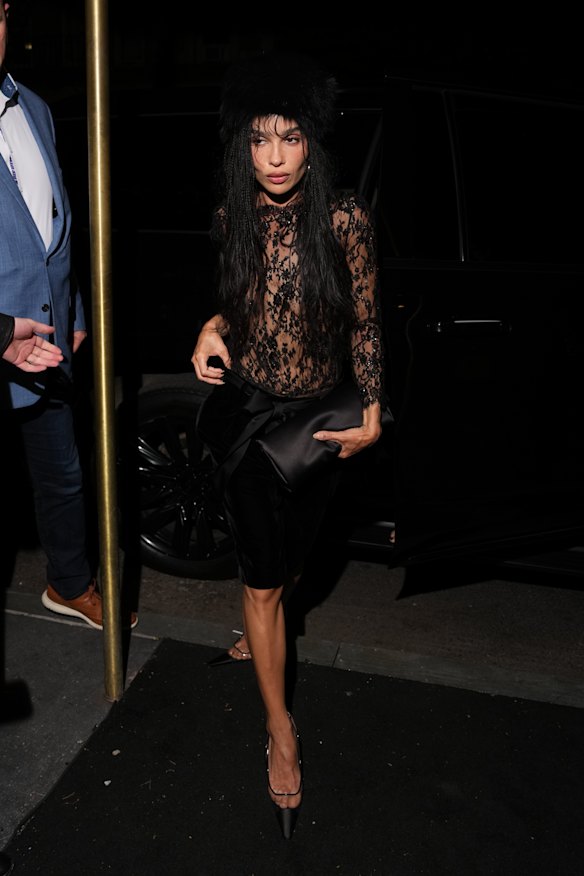 Zoë Kravitz in Saint Laurent at the Met Gala after-party. 