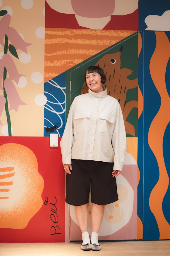 Artist Beci Orpin lives in her thrifted snake-print ballet flats.