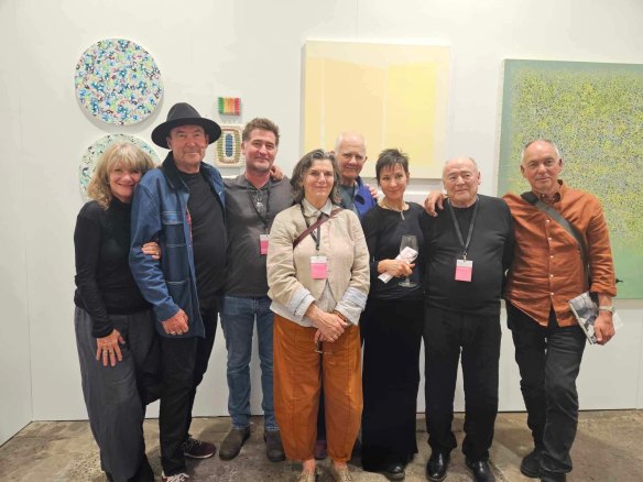 Art Collective WA (left to right): Helen Smith, Jeremy Kirwan-Ward, Merrick Belyea, Eveline Kotai, Giles Hohnen, Susan Roux, Trevor Vickers and Brad Rimmer are part of the 36 members who now guide their own careers.