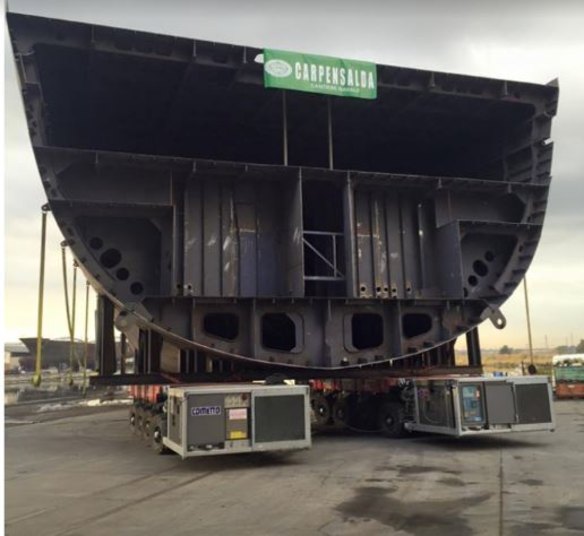 Cross-section of James Packer's new gigayacht in transit in December, 2015.