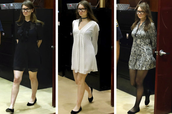 A few of convicted scammer Anna Sorokin's court looks.