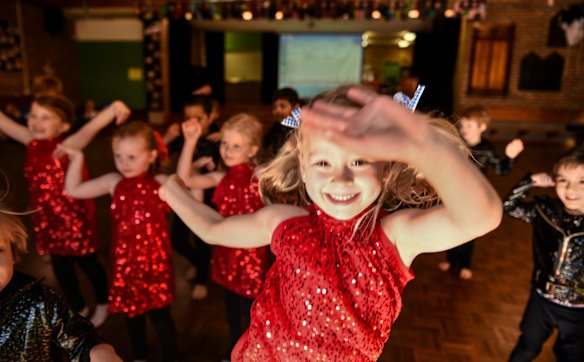 Class KG from Annandale Public School perform a dress rehearsal for a showcase at the Enmore Theatre, 21st August, 2015.