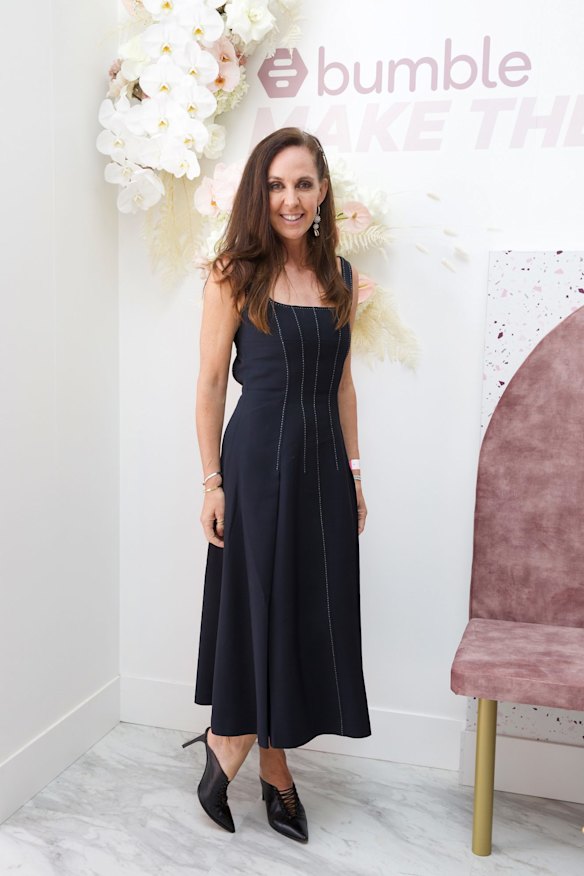 Janine Allis attends the Bumble marquee on Melbourne Cup Day at Flemington Racecourse.