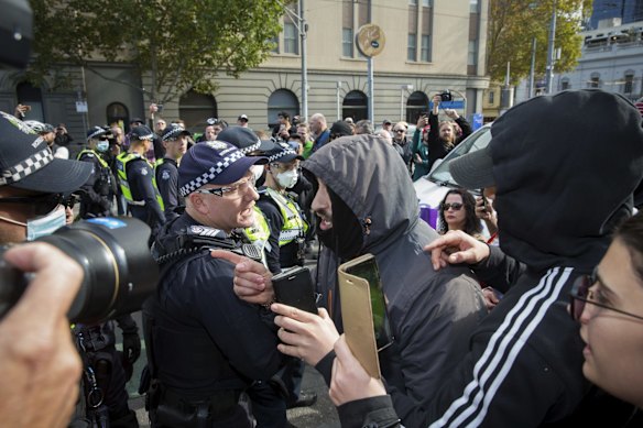 The rally against lockdown measures went ahead despite warnings from police earlier this week to stay at home.