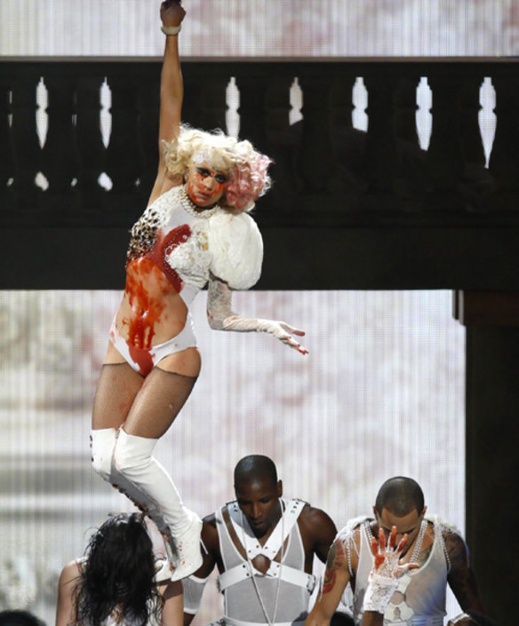 Lady Gaga performs "Paparazzi" at the 2009 MTV Video Music Awards