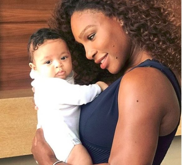 Serena Williams and her daughter, Olympia.