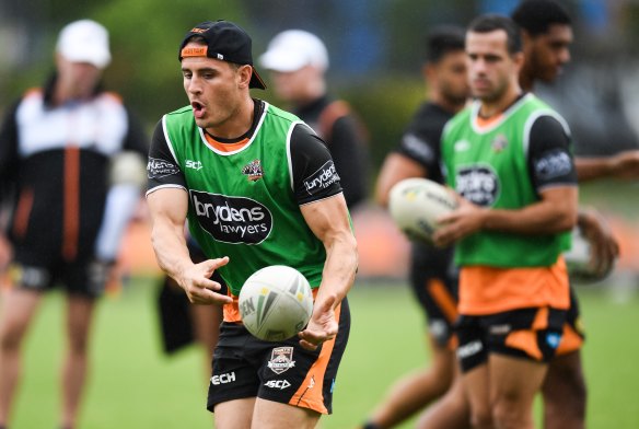 Tiger ready ... the returning Josh Reynolds will add plenty of spark out of dummy-half for the Wests Tigers.