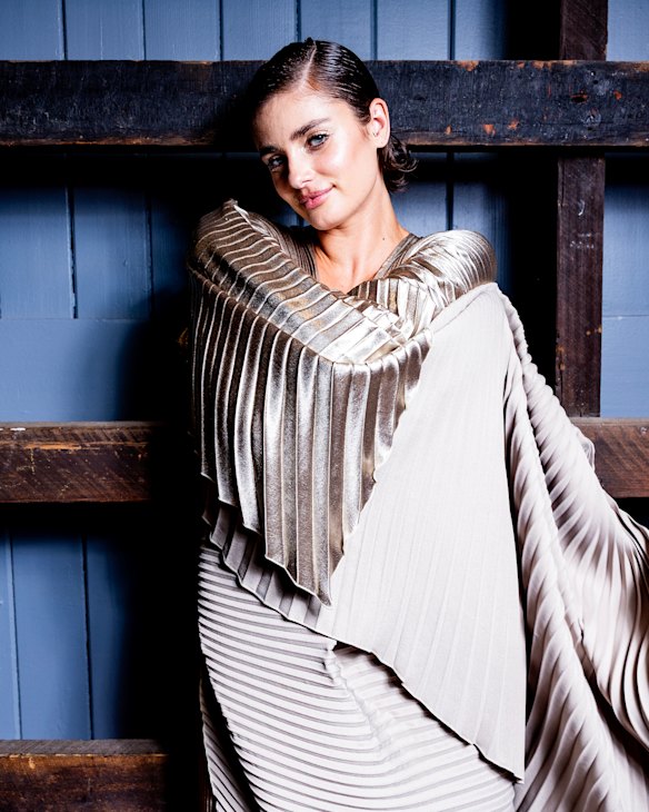 US model Taylor Hill before the L’Idee Woman show on day four of Australian Fashion Week.