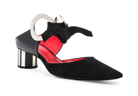 Proenza Schouler, Grommet suede heels, $1,334.79.