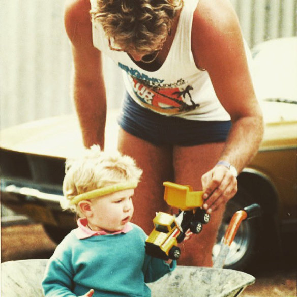 Zak Kirkup with his dad. 