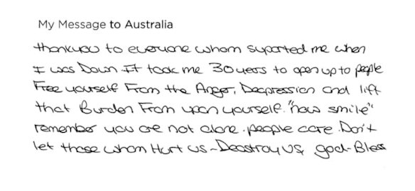 Message published in commemorative book