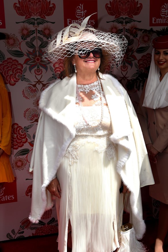 Gina Rinehart in The Birdcage on Melbourne Cup Day.