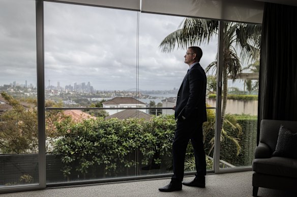 Bruce Gleeson looks out from the master bedroom.