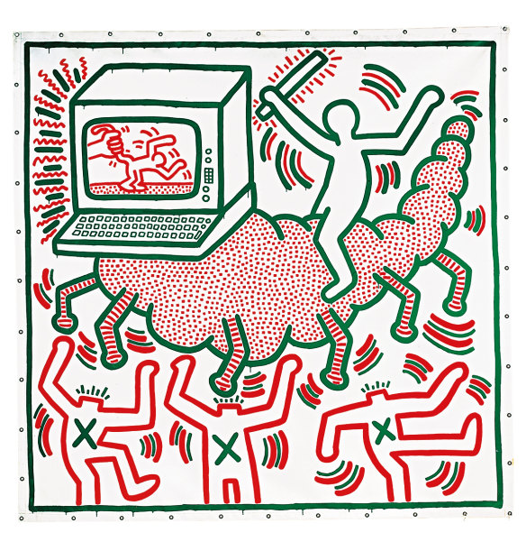 Keith Haring, Untitled 1983; vinyl paint on vinyl tarpaulin.