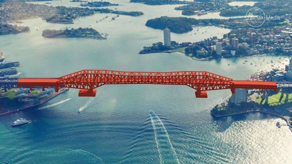 Rendering of an Alternate Bridge design by McClintic Marshall Products Company, Tender C