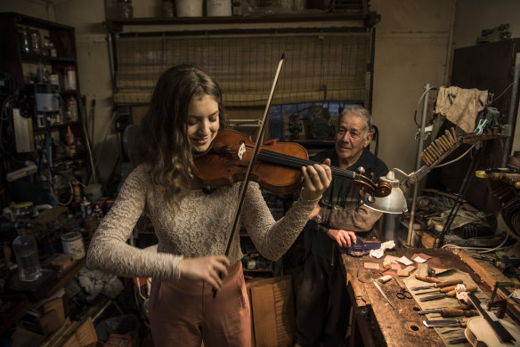 Cedar Newman plays a violin made for her by Harry Vatiliotis.
