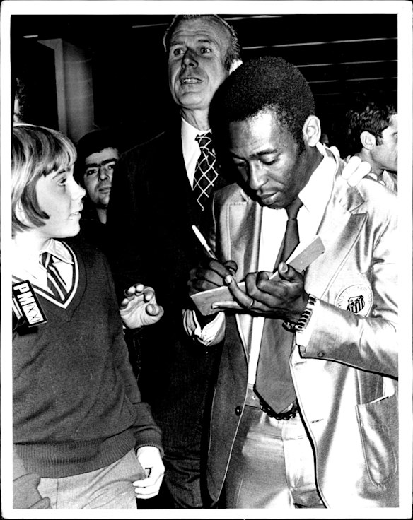 Pele, the greatest name in World Soccer, arrived in Sydney. 1972. 